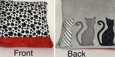 Cat Throw Pillow Reversible Image 17  x 17  Plush Removable Zippered Cover