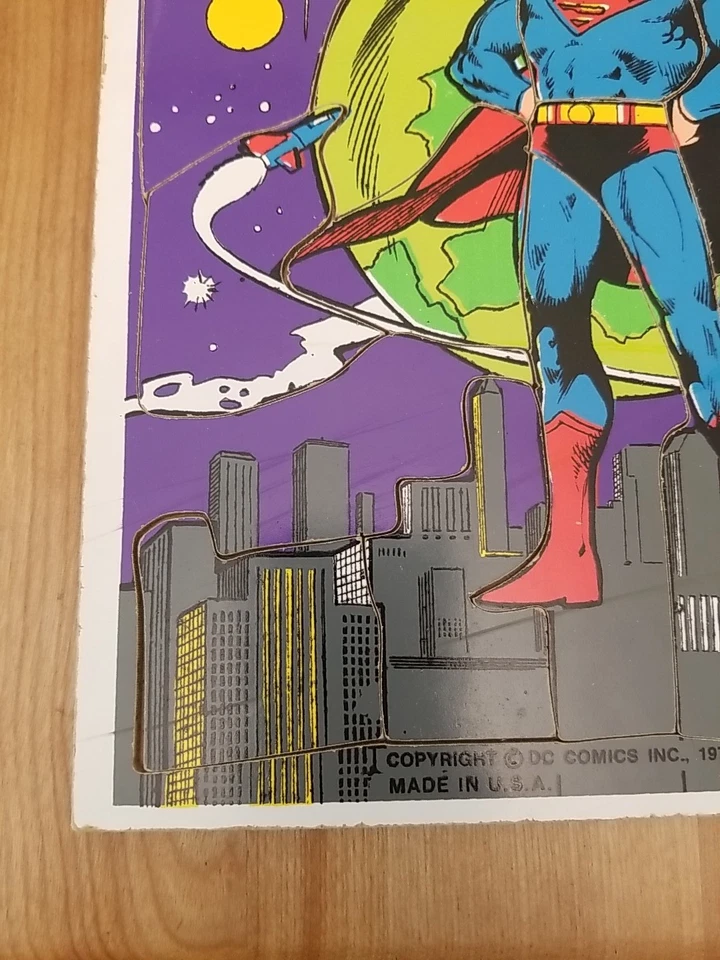 Rompecabezas de madera vintage 1976 DC Comics Superman Playskool 18 piezas Foto 3 de 4