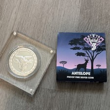 2022 Sierra Leone $20 .999 Silver Proof Coin ANTELOPE 62.21g Ag -Z68