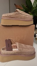 MOU Eskimo Boots Platform Sabotsdame Plateau Karamelfarbe Gr. 38 NEU mit Etikett