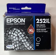 NEW GENUINE EPSON 252XL HIGH CAPACITY BLACK INK CARTRIDGE EXP. 09/2023- SEALED