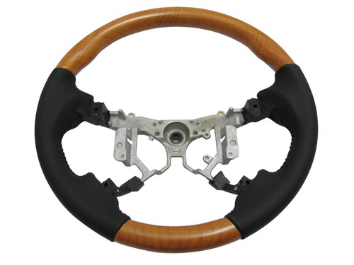 INNOVA 2012-2014 STEERING WHEEL OE YELLOW WOOD BLACK for TOYOTA - Picture 4 of 7