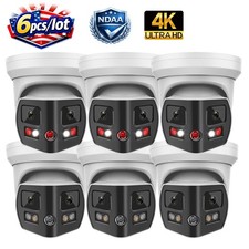 6pcs Vikylin 4K 8MP 180  Panoramic Full Color IR POE IP Camera 2-Way Audio NDAA