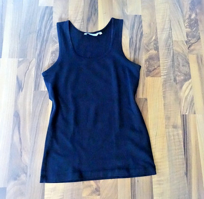 FUNDAMENTALS schlichtes schwarzes Top Shirt ohne Arm breite Träger Gr.M / 38