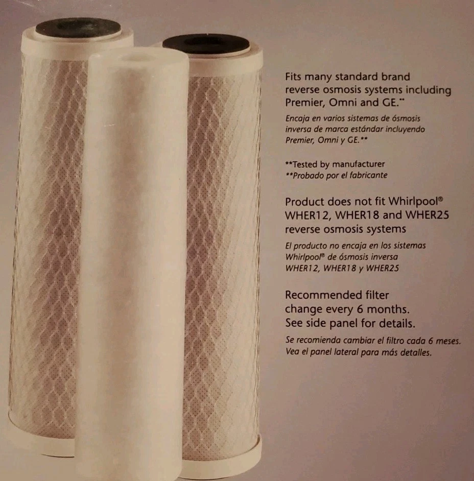 Genuine WHIRLPOOL Reverse Osmosis Replacement Water Filter (3 Pack) ~ NEW - Image 2 of 4