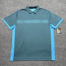 Nike Shirt Mens XL Green Blue Short Sleeve Polo Golf Performance Stretch NWT