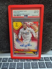 Ronaldo Nazario R9 Autograph Red Wave Real Madrid 2024-25 Topps UCC 03/05, PSA 8