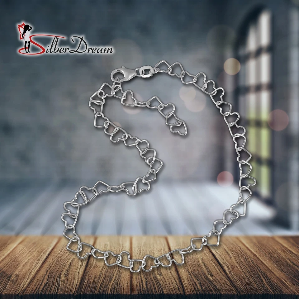 Silberdream 25cm Cavigliera Donna Argento Allergenfrei Cuoricini Vero SDF2146J - Immagine 3 di 3