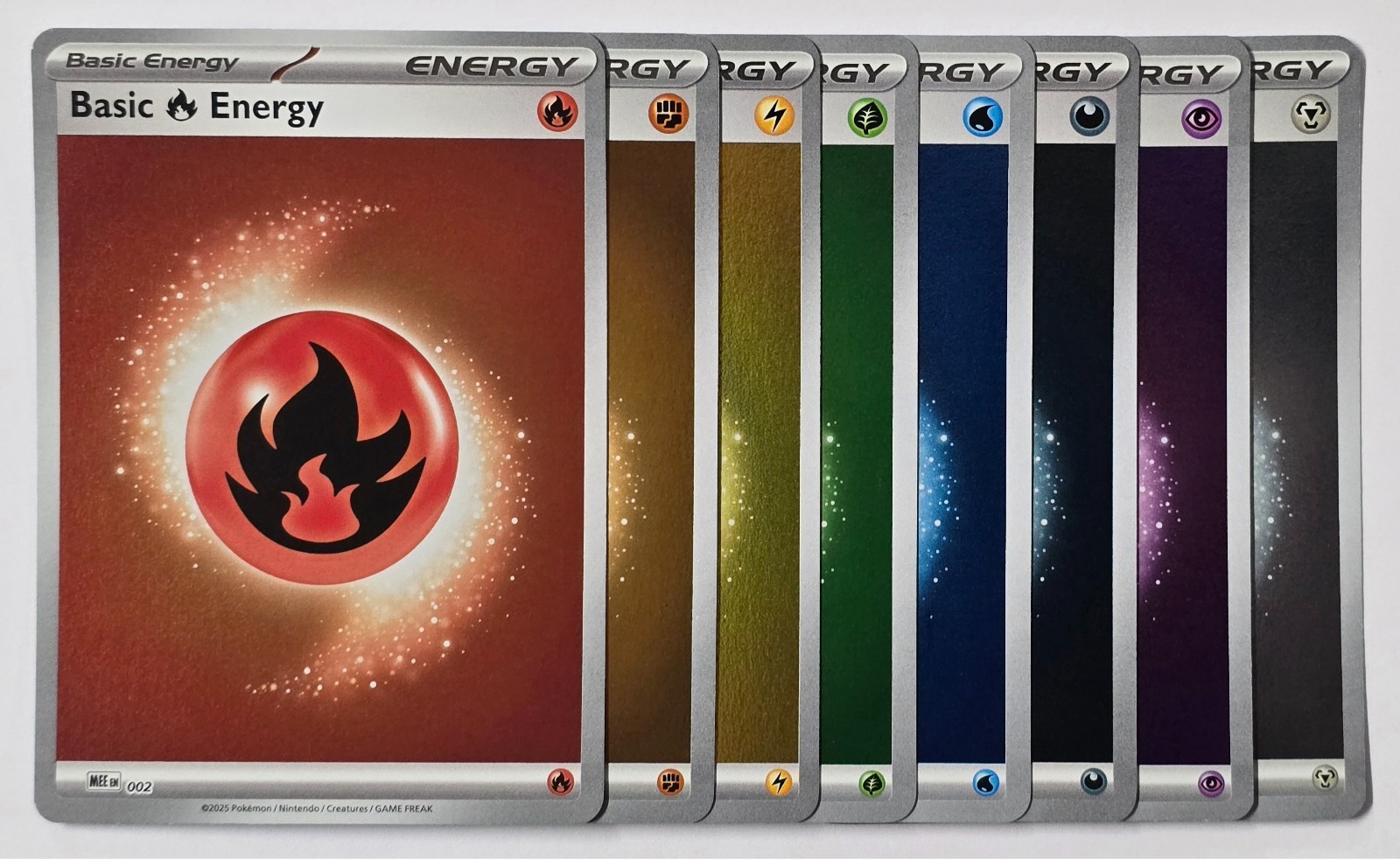Pokemon Mega Evolution Holofoil Energy Set - 8 Cards, 1 of Each Color NM ENGLISH