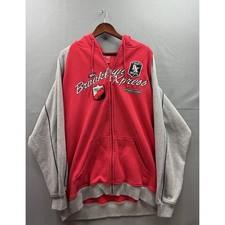 Brooklyn Express Hoodie Mens Red Grey Full Zi...