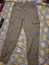 Ladies Peacocks Green Cargo Jeans Size 12 Great Condition Barely Worn