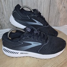 Brooks Beast GTS 20 Running Gym Shoes Sneakers Mens Size 11 D Black White