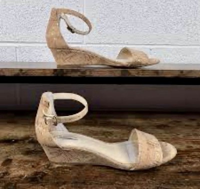 Alex Marie Sandals Shoes Wedges 9 M Ankle Strap Open Toe Cork