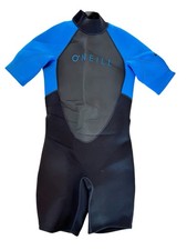 O'Neill Reactor II 2mm Spring Wetsuit Kids 12 Black/Ocean Back Zip Surf Shortie