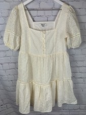 NWT MADEWELL Women’s Eyelet-Mix Tiered Mini Dress Ivory Size 0 $138.00