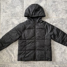SWISS TECH Youth Kids Puffer Jacket Coat Size Large 10-12 Black With Hood