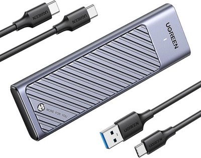 NVMe SATA M2 SSD Gehäuse 10Gbps USB 3.2 GEN 2 | Aluminium Kühlkissen Grau