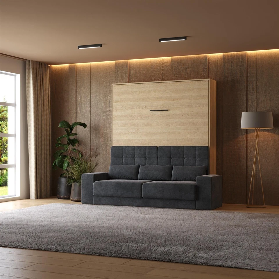 SMARTBett Schrankbett  mit  Anthrazit  SOFA M1 160x200 Vertikal - Bild 4 von 4