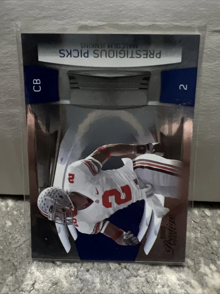 2009 Playoff Prestige - Prestigious Picks Malcolm Jenkins #37 Blue /1000 (RC) - Image 2 of 3