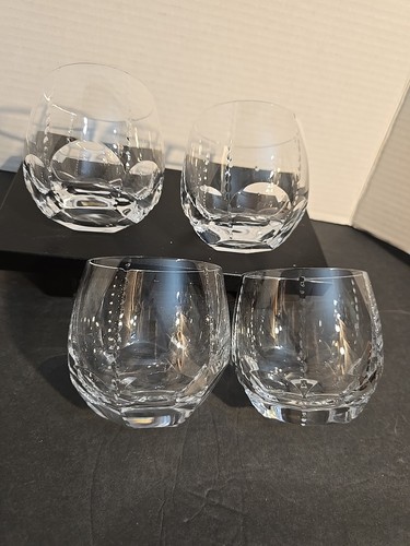4 CRYSTAL FABERGE BRISTOL LOW BALL OLD FASHION GLASSES STEMLESS WINE RARE B-9 - Picture 17 of 21
