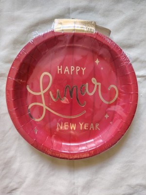 Chinesisches Happy Lunar New Year 12 Stck. 9 Zoll Pappteller Partygeschirr - My Minds Eye