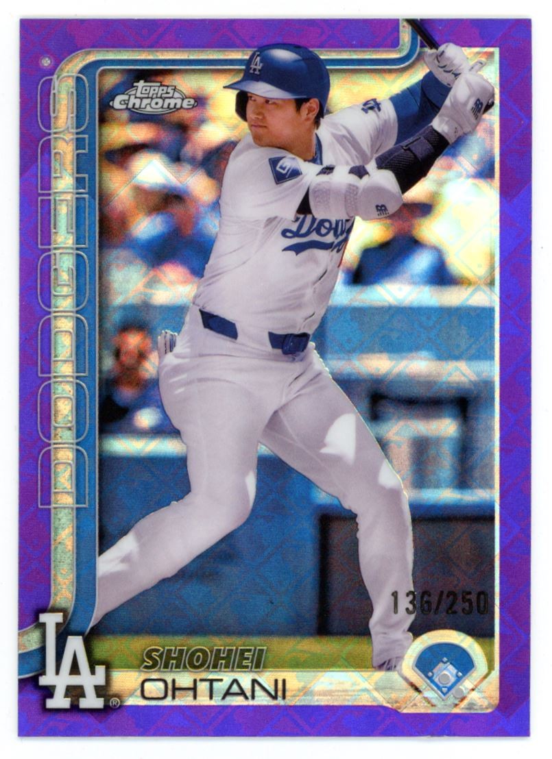 Shohei Ohtani 2025 Topps Chrome Purple Logofractor 136/250 #1 Los Angeles