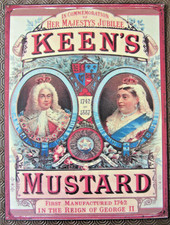 Vintage Her Majesty's Jubilee Keens Mustard 40 x 30cm Large Advertising Sign