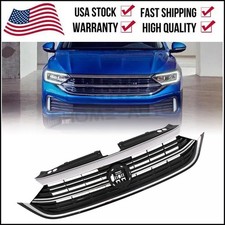 Front Bumper Chrome Black Upper Grille For 2022 2023 2024 Vw Volkswagen Jetta
