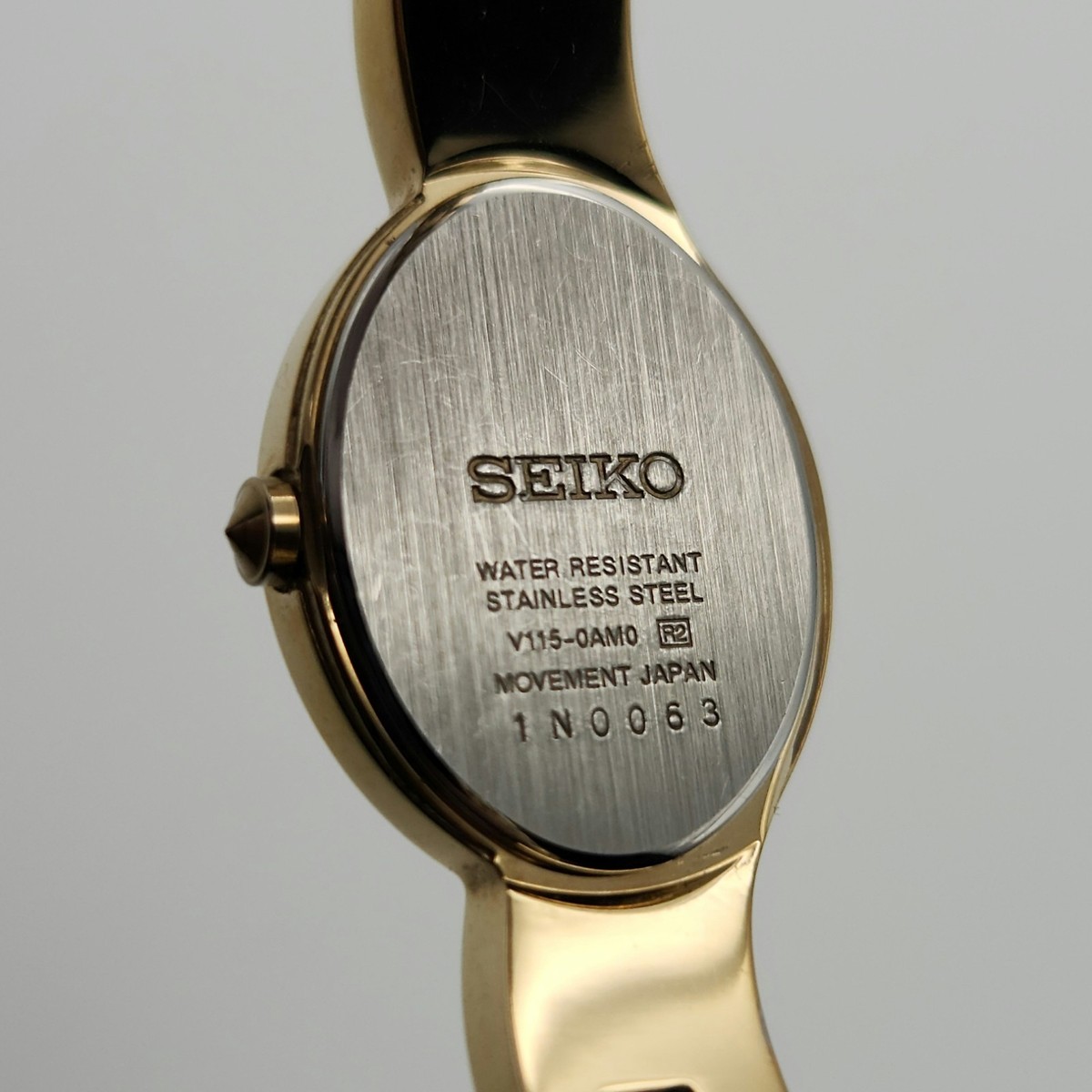 Seiko Ladies Gold Tone w/ Crystal Accent Solar Quartz Watch V115