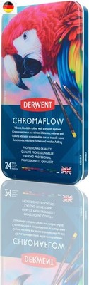 Derwent Chromaflow Buntstifte im 24er Set in Metallbox, 3,5 mm Minenstärke, 