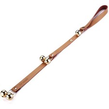 Leather Dog Doorbells for Door Knob, Adjustable Brass Potty Training Bells for