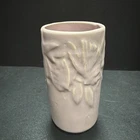Vintage McCoy Butterfly Vase 6" Cylinder - Lavender Pink Ceramic Pottery