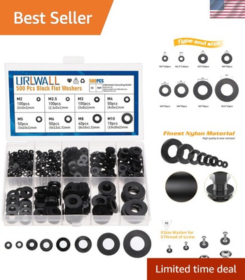 #ad #ad 500Pcs Durable Nylon Flat Washers – 8 Metric Sizes Ideal for Electrical Use $10.44