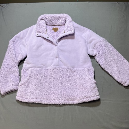 Koolaburra By Ugg Cozy Orchid Violet Bonded Sherpa Pullover Snaps Large