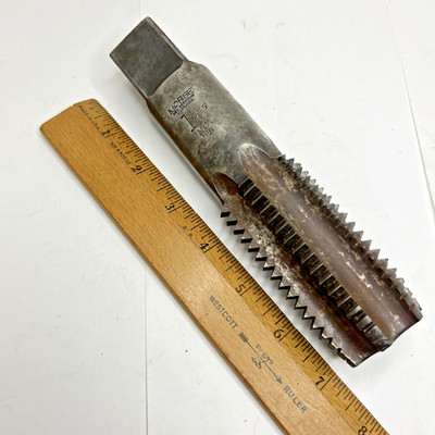 Vintage Morse Cutting Tools 1-3/4'' 5 NC CMM Flute Taper Flute Tap Made Mass USA