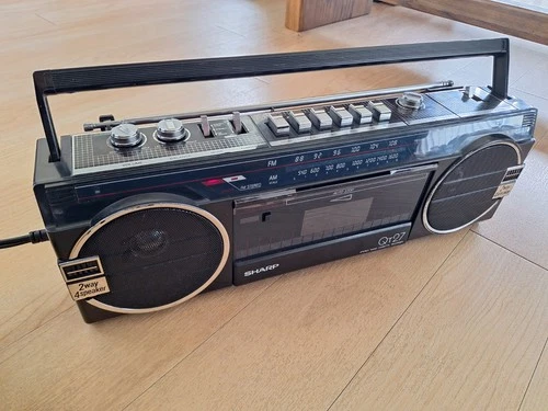 1980s Sharp QT27 Retro Boombox Stereo Cassette FOR REPAIR/PARTS Hear Video Clip!
