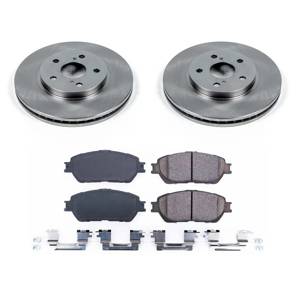 Kits de discos y pastillas de freno Powerstop KOE5438 juego de 2 ruedas delanteras para Toyota Sienna Foto 4 de 4