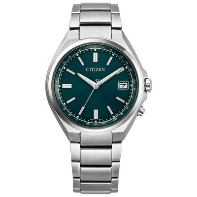 Unbenutzte CITIZEN Eco-Drive Radio Titanium CB1160-55W Grün Herrenuhr in Box
