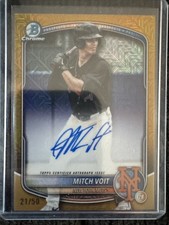 2025 Bowman Draft Chrome Mojo Autographs Mitch Voit Gold Refractor #d/50!