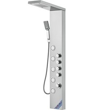 Uimoso Shower Panel Tower System Stainless Steel 4 Modes Rainfall Waterfall Jets