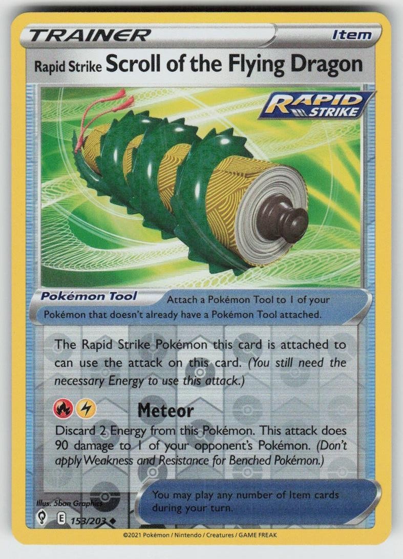 PO-04 Reverse Holo Rapid Strike Scroll of the Flying Dragon 153/203 Evolving Ski