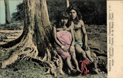 Postcard Argentina, Indians Chamacoco, Joata y su mujer Nozzae - 11203115