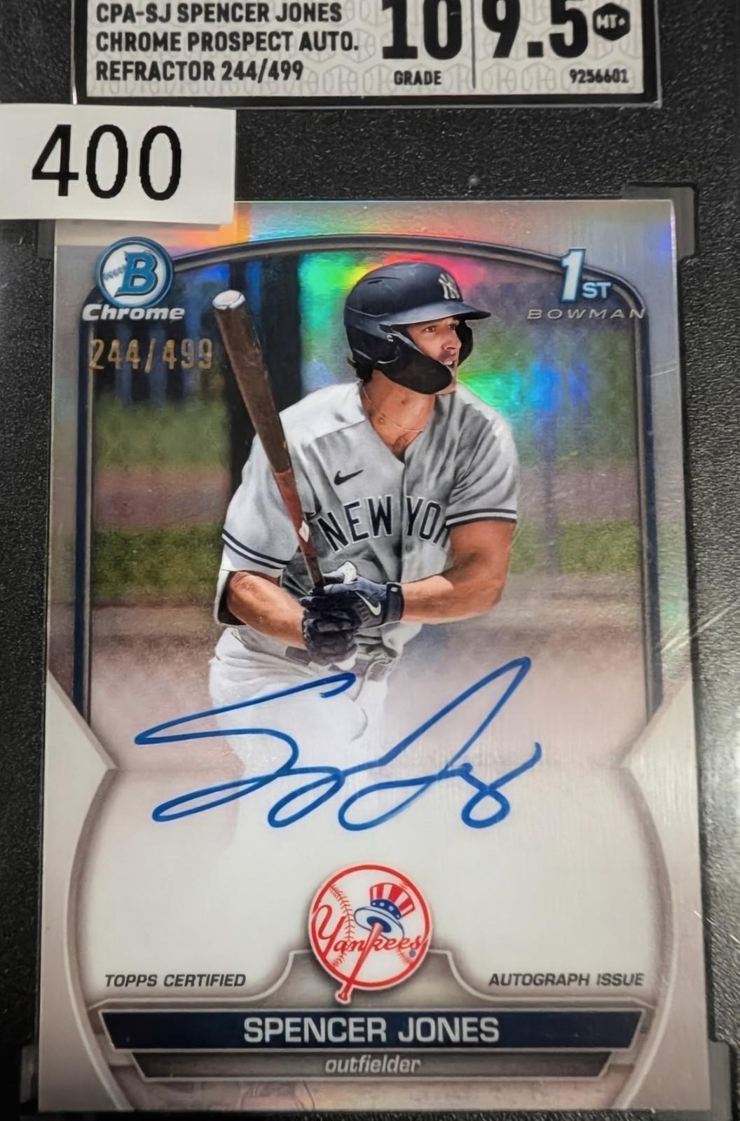 2023 Bowman Chrome Spencer Jones Yankees Rookie Auto Refractor #CPA-SJ 244/499