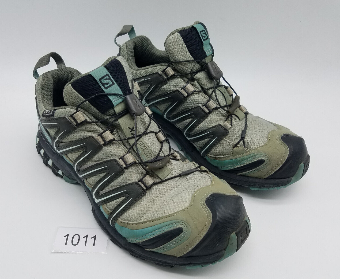 Scarpe da trail running Salomon XA Pro 3D CS impermeabili da donna taglia 9 5 grigie blu