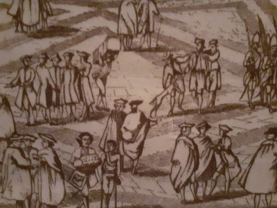 Bannière Ancienne Ou Tapisserie Décorative - Scène De La Piazza De Banchi à Gênes, Idéale Pour Décoration