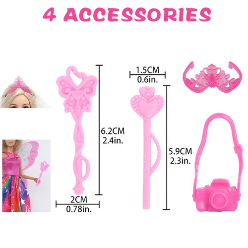 Moda Muñeca Vestido Denim para 11.5"" Niña Muñeca Gafas Corona Accesorios Niños Juguete - Imagen 8 de 8