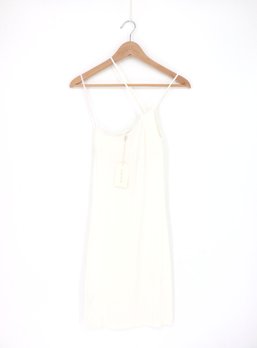 ENZA COSTA Silk Rib Asymmetrical Mini Dress White S (1) $215 C1 - 第 2/6 張圖片