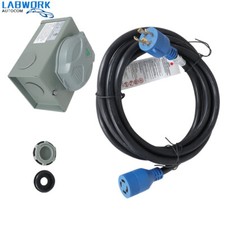 Generator Power Cord  Inlet Box NEMA L14-30P/L14-30R 125V 15 Ft 30 Amp 4 Prong