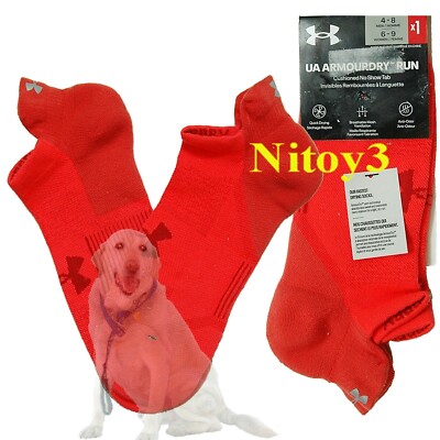 Under Armour Dry  Run No Show Tab Socks-Anti Odor Unisex  Medium: M4-6 _ W6-9