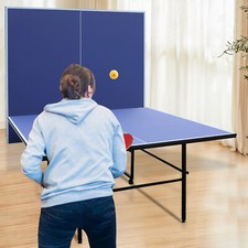 9ft Mid-Size Table Tennis Table Set Foldable Portable with Net, Paddles, Balls